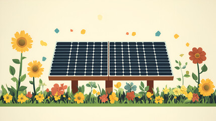 Minimalist rooftop solar garden