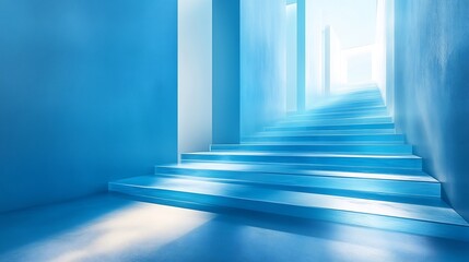 Fototapeta premium Blue Stairway to Heaven: An Architectural Masterpiece