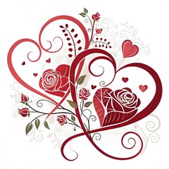 Design a High-Resolution Vector Logo A Stylized Valentine's Day Theme on a Clean White Background with Romantic and Elegant Elements to Capture the Festive Spirit