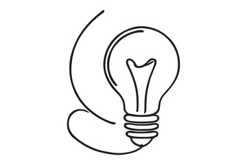 One continuous single line hand drawing of big lamp