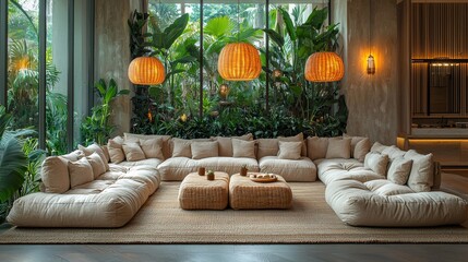 A retreat focused on modern digital detox, set in serene, nature-inspired spaces to provide a tranquil escape from technology