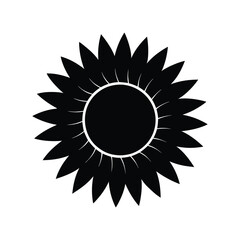 sunflower with large round silhouette vector illustration