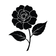rose silhouette vector illustration