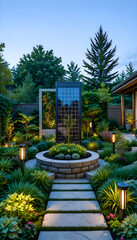 High-Quality Sustainable Garden with Solar Panel 02