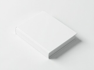 Blank white hardcover book mockup, closed, isolated on white. Ready for cover design.