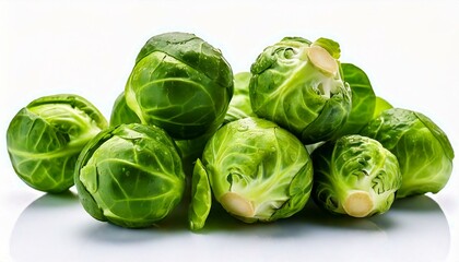 brussels sprouts on white background 5