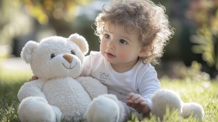 Cute cartoon bear doll set for babies and children. Fluffy soft stuffed toys. Little teddy bears vector illustrations in trendy style isolated on white background. Beige and brown colors.