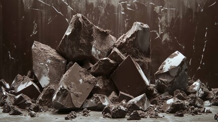Broken chocolate bar texture background