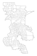 Sacramento Neighborhood Boundaries: Vector Map of California's Capital City