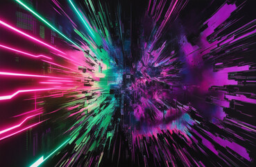 Obraz premium Glitch Effect Abstract Background
