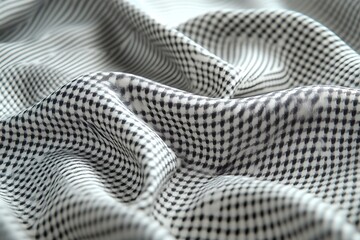 Black and white patterned fabric draped elegantly