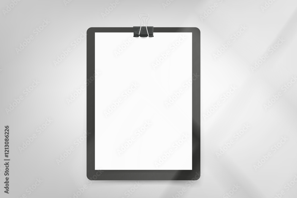 Leinwandbilder paper diary on bright background with window light. 3d vector mockup