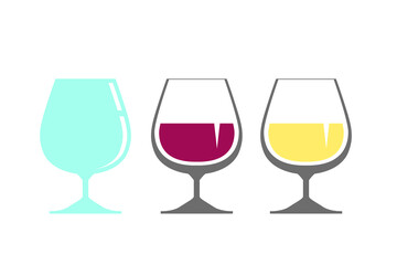 Wineglass isolated on white background. Vector clipart
