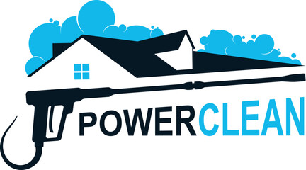 Power cleaning house washing symbol for business