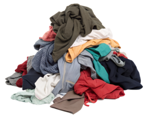 pile of dirty clothes, soft focus isolated on the transparent background