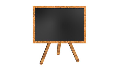 Black board with stand, black board for school classroom. Vintage blank chalkboard for a class room.