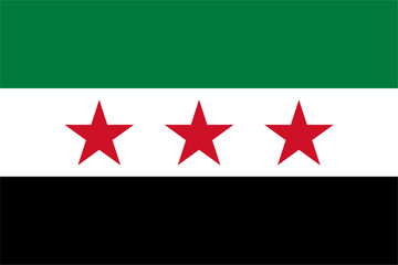 Vector image of the national flag of Syria, also known as the Independence Flag.