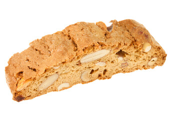 Traditional Italian almond biscuit (Cantucci) isolated on white