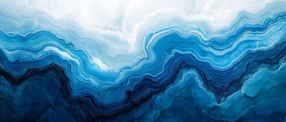 Obraz premium Layered Blue Ice Patterns in Abstract