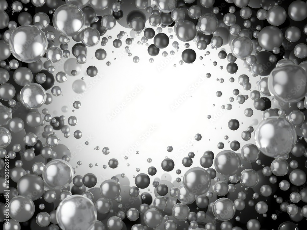 Aufkleber a swarm of holographic gradient charcoal grey blobs fill the frame, rapid change, blobs, gradient
