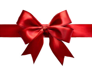 Fototapeta premium Red bow isolated on white, red ribbon
