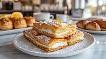 Golden Flaky Pastries with Creamy Cheese Filling