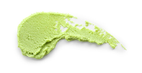 Hot wasabi paste isolated on white, top view