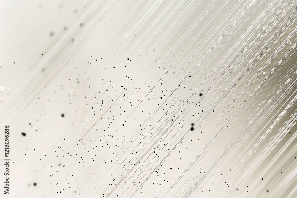 Poster subtle abstract pattern with thin lines and scattered dots in muted gray tones on a light sandy back