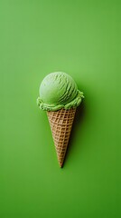 A Verdant Ice Cream Dream in a Waffle Cone