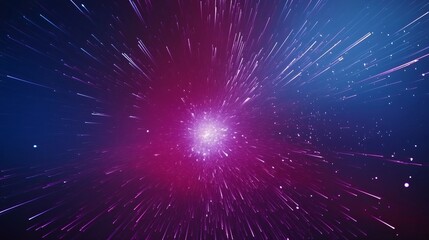 Abstract Purple and Blue Light Burst, Speed of Light, Starry Night Sky, Cosmic Energy, Galactic Nebula, Space Exploration, Futuristic Background