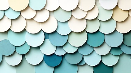 A futuristic 3D laminated wall design with raised circular nodes glowing in soft neon blue and green.