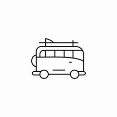 mini camping bus icon sign vector