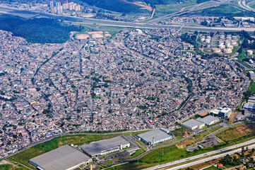 Aerial View of Sao Paulo Downton  near Congonhas Airport. Sao Paulo is an alpha global city and the most populous city in Brazil and world's 12th largest city proper by population. 2018