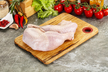 Raw chicken leg foe cooking