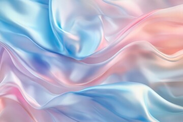 Obraz premium Abstract background of smooth flowing ribbons in iridescent colors like blue, pink, and white