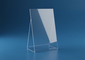 Blank Acrylic Sign Display Stand Mockup. menu frame