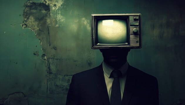 Man With An Obsession For The Surreal, Having A Tv For A Head, Addicted To Television, Unable To Separate Reality From Fiction.