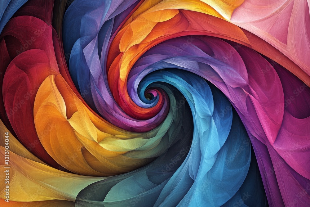 Poster dynamic swirling patterns create a mesmerizing abstract fractal design filled with vibrant colors. t
