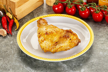 Roasted chicken leg with spices