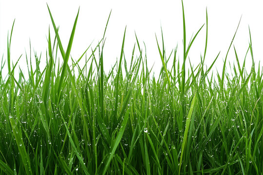 Mokra zielona trawa po deszczu, krople wody