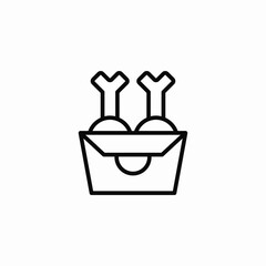 chicken leg box icon sign vector