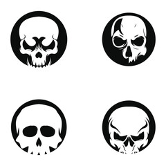 Skull head logo and symbol vectors