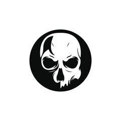Skull head logo vector and symbol