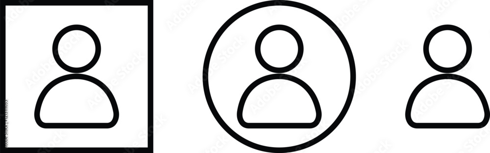 Poster business card icon in line set. contact information vector for mobile apps and web. contains such ic