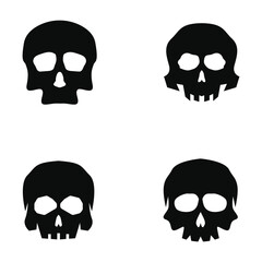 Skull head logo vector and symbol