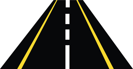 road isolated on white background Panoramic city skyline and buildings with empty asphalt