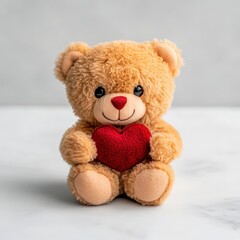 Obraz premium Teddy Bear Holding A Red Heart Symbolic Of Love
