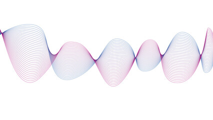 Vector curvy abstract line art wavy flowing dynamic pink, blue, green in concept music or sound, wave, wind, information flow	