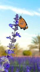 Vertical screen: Lavender fields alive with butterfly movement, enriching vibrant ecosystem. Delicate lavender hues sustain butterfly activity, celebrating interconnected ecosystem beauty.