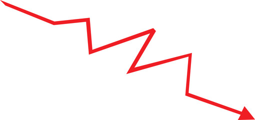 red arrow graph red arrow business graph going down 